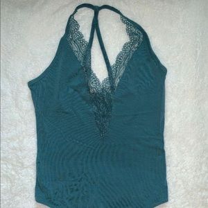 Express Blue Lace Bodysuit